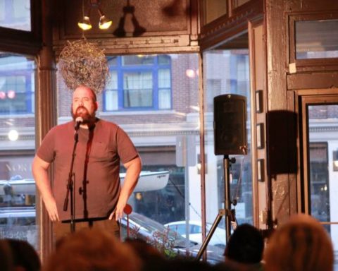 Curtis Asch in the Story Slam Semi-Finals at Dottie’s Coffee Lounge in Pittsfield